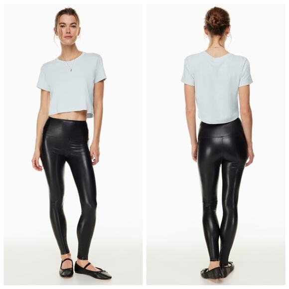 Aritzia Wilfred Free Daria Pant Black Vegan Leather - Picture 1 of 11